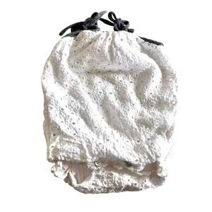 BUHO girls designer white eyelet bubble romper size 6 months